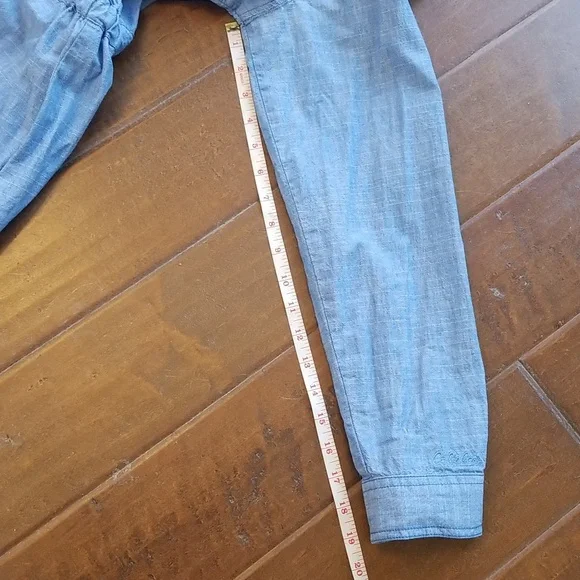 Cabela's Blue Denim Long Sleeve Chambray Shirt Dress Size Small Petite - Picture 10 of 12